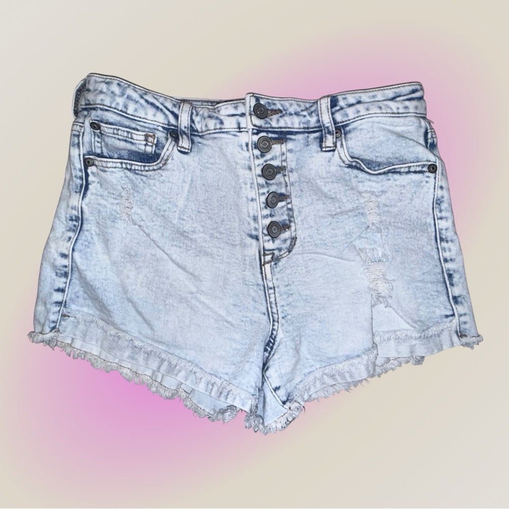 Altar’d State Classic High-Rise Light Wash Denim Shorts